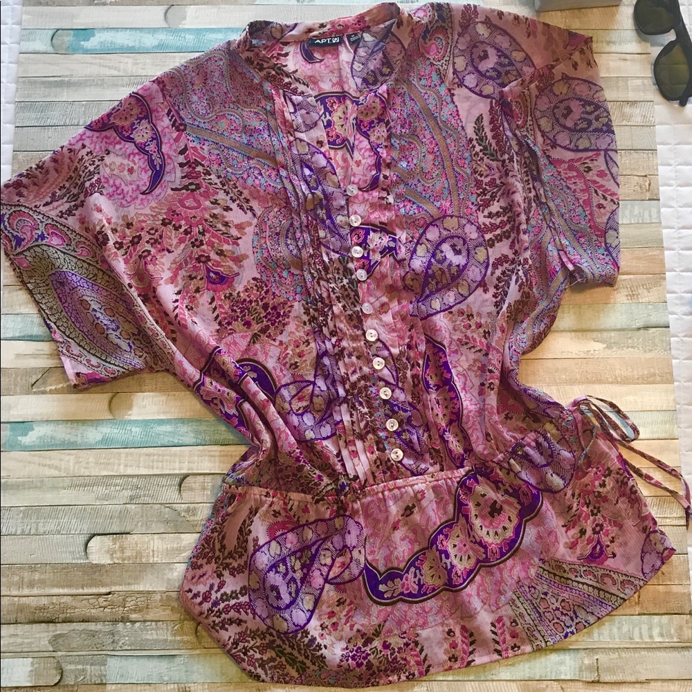 Sheer Drawstring Blouse